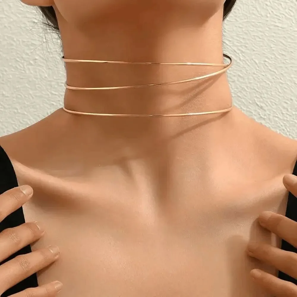 Triple Layer Gold Boho Choker Necklace
